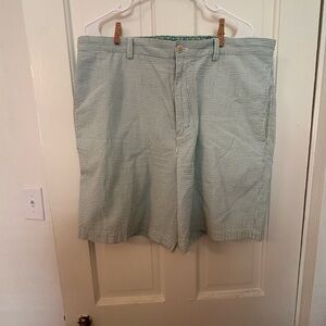 Men's Green Striped Seersucker VV shorts